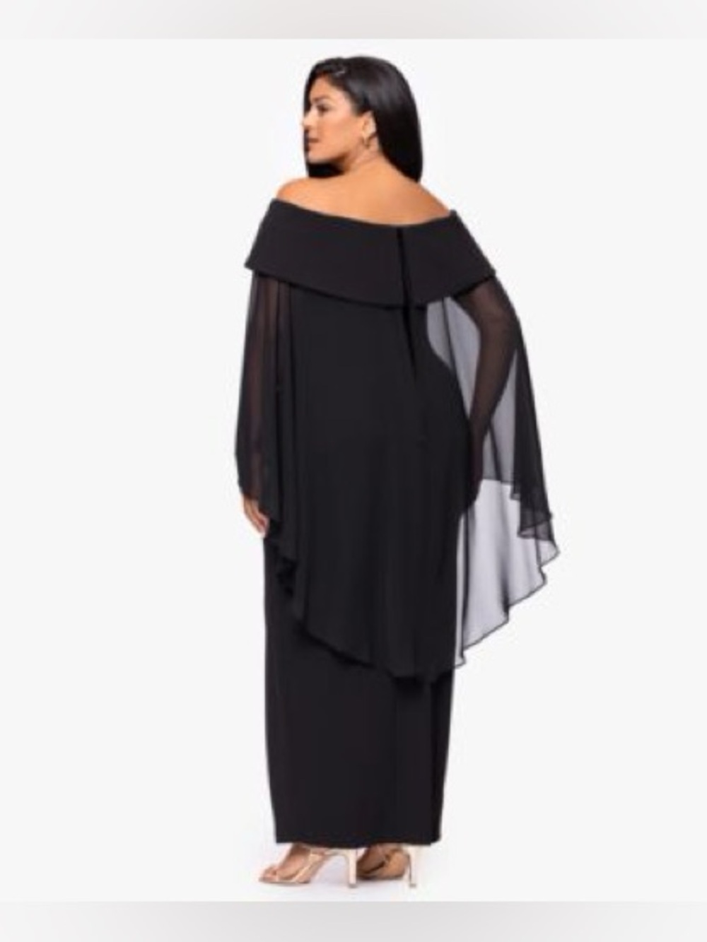 XSCAPE
Plus-Size Long Caped Scuba Dress - Picture 2 of 7